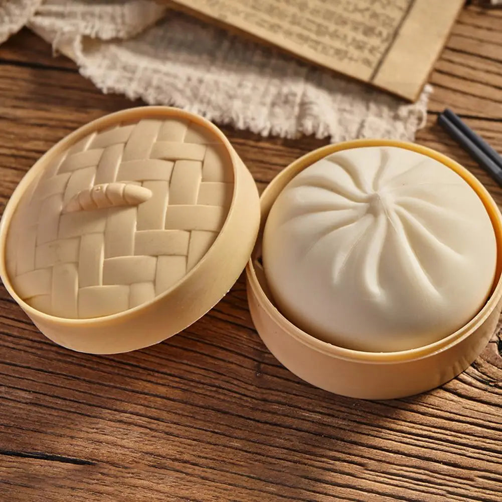 Kleurrijke Dumpling Stressbal Fidget Toy met Stoommandje