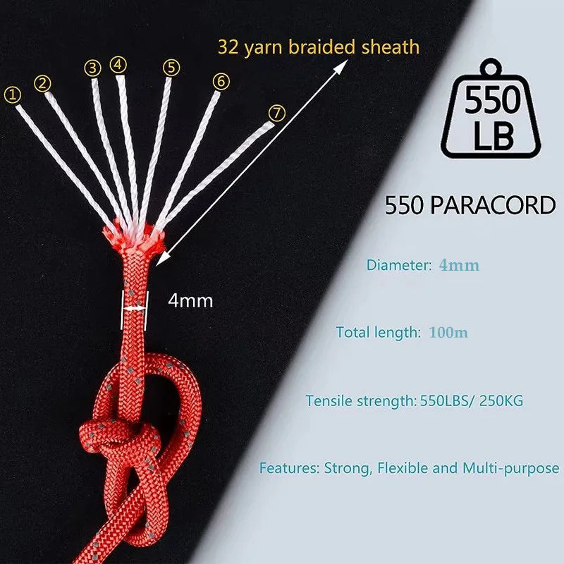 Stevig touw / Reflectief Paracord 4 mm 7 strengs