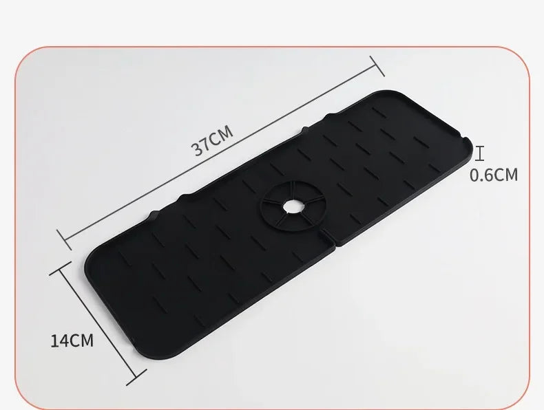 Gootsteenmat 37x14 cm met sponsrek siliconen