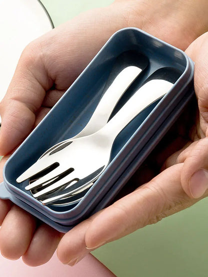 Draagbare RVS Bestekset met Lepel en Vork