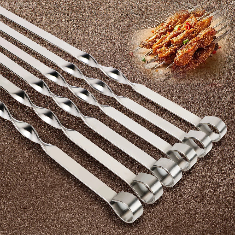 Barbecue spiezen 6 stuks plat roestvrij staal