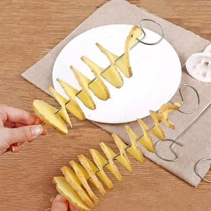 Aardappel spiraalsnijder handmatig roestvrijstaal