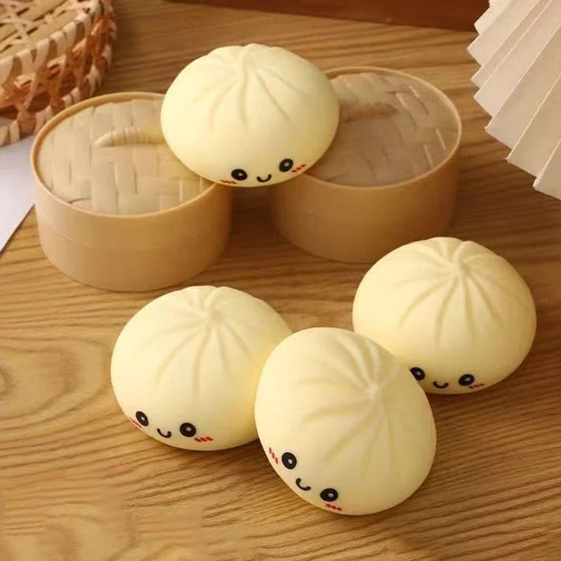 Squishy stressbal dumpling vrolijk gezicht