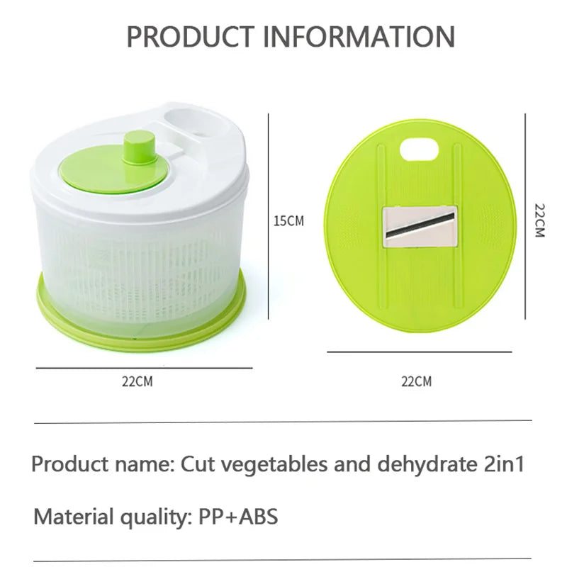 Saladespinner met deksel om groenten te wassen en drogen