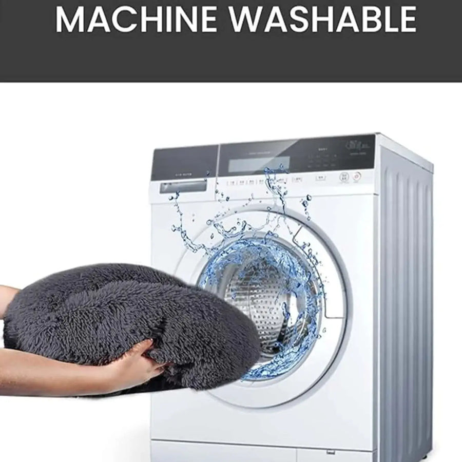 Huisdierbed rond pluche machinewasbaar Ø40-90 cm