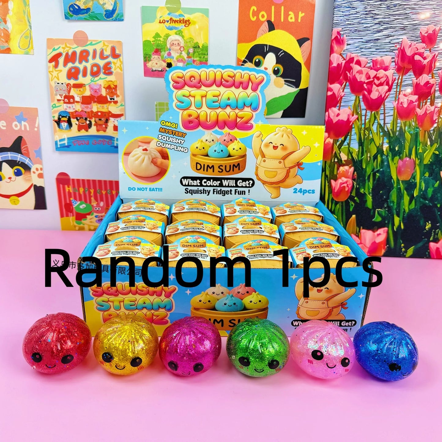 Squishy Glitter Dumpling met bewaardoos