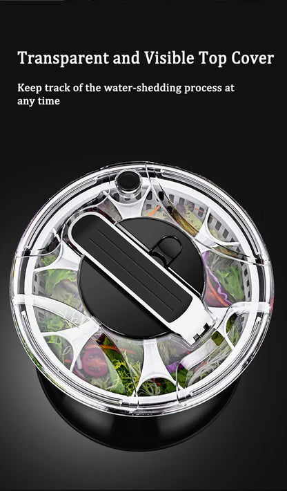 Saladespinner van roestvrij staal met pers en afwatering