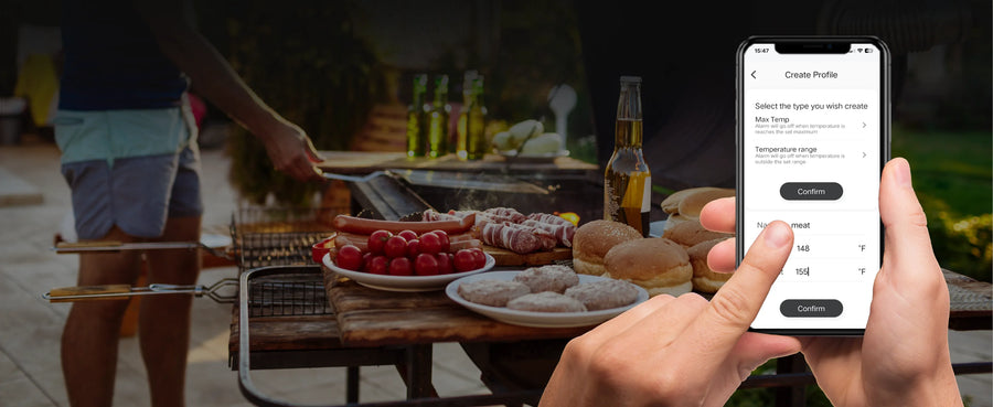 Wireless Bluetooth Meat Thermometer with LCD Screen and Rechargeable Battery