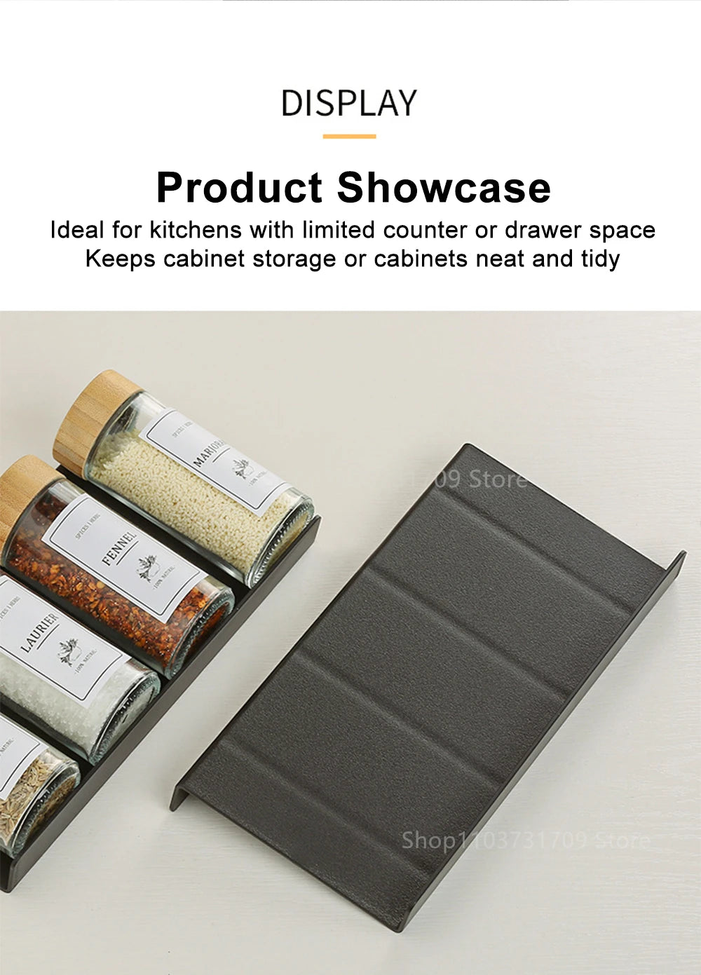 Uitschuifbare kruidenlade met 4 lagen voor potjes en specerijen