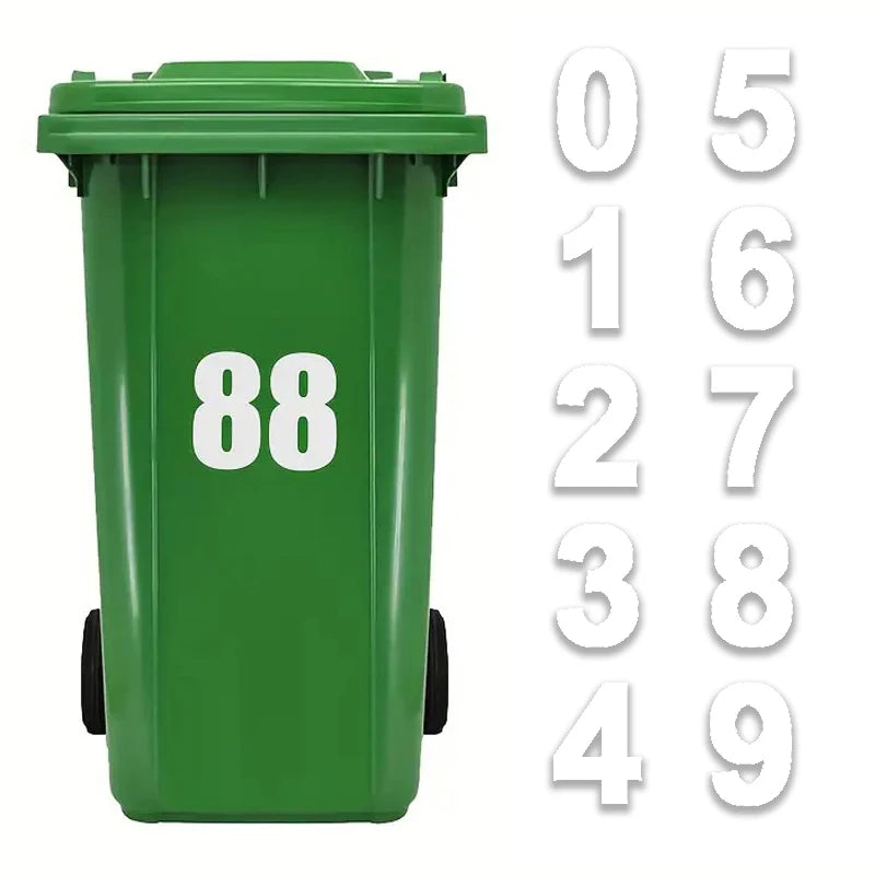 Zelfklevende Vuilnisbak Nummersticker