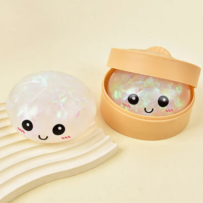 Squishy stressbal dumpling vrolijk gezicht