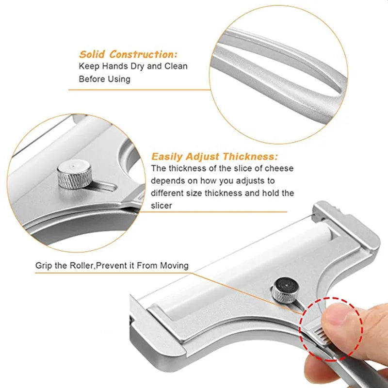 Aluminium kaasplank met instelbare dikte en uitschuifbaar snijblad