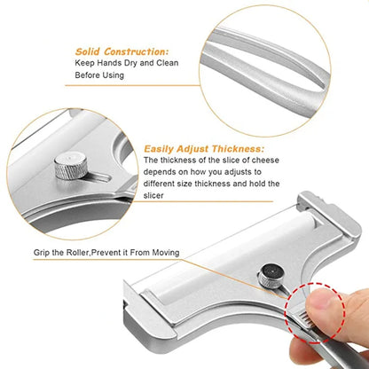 Aluminium kaasplank met instelbare dikte en uitschuifbaar snijblad