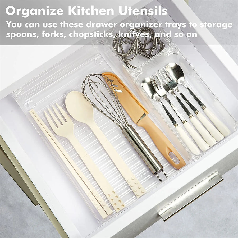 Lade-organizer set 10-delig transparant