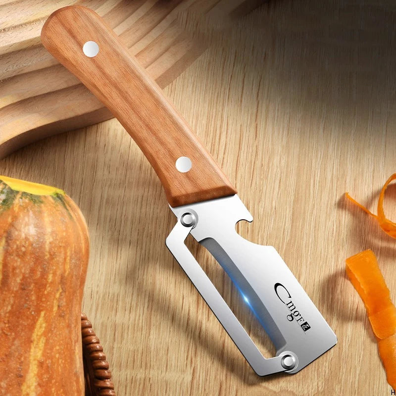 Dunschiller RVS met houten handvat