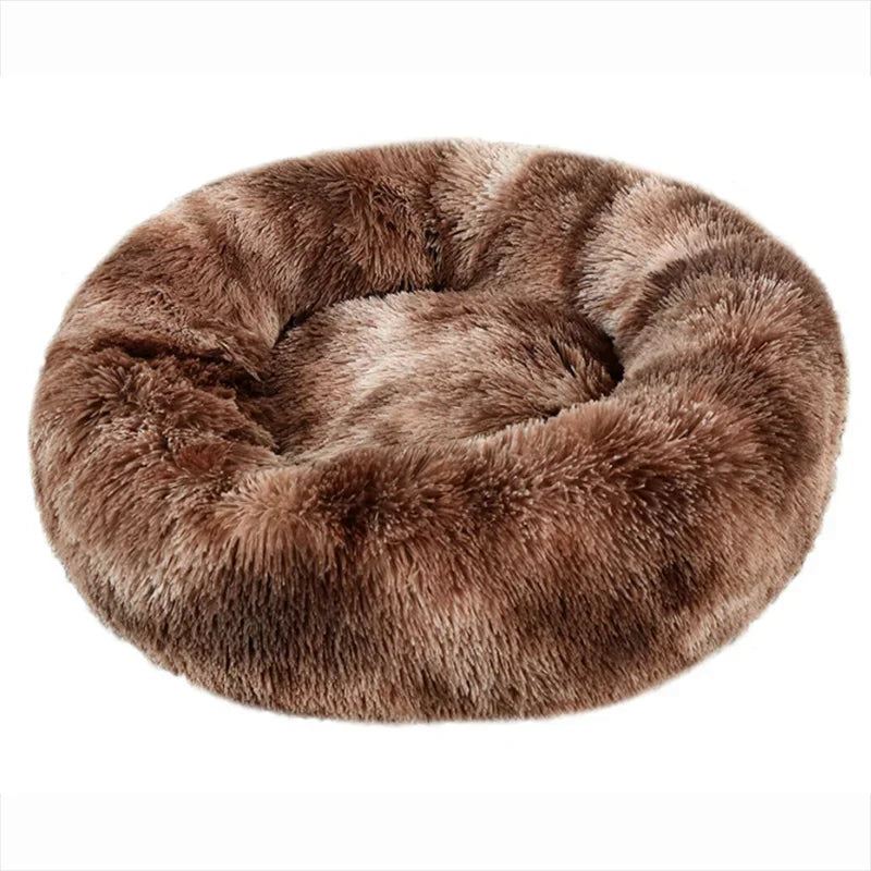 Huisdierbed rond pluche machinewasbaar Ø40-90 cm