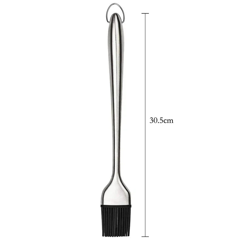 Silicone Brush with Stainless Steel Handle for Baking, Cooking, and BBQ