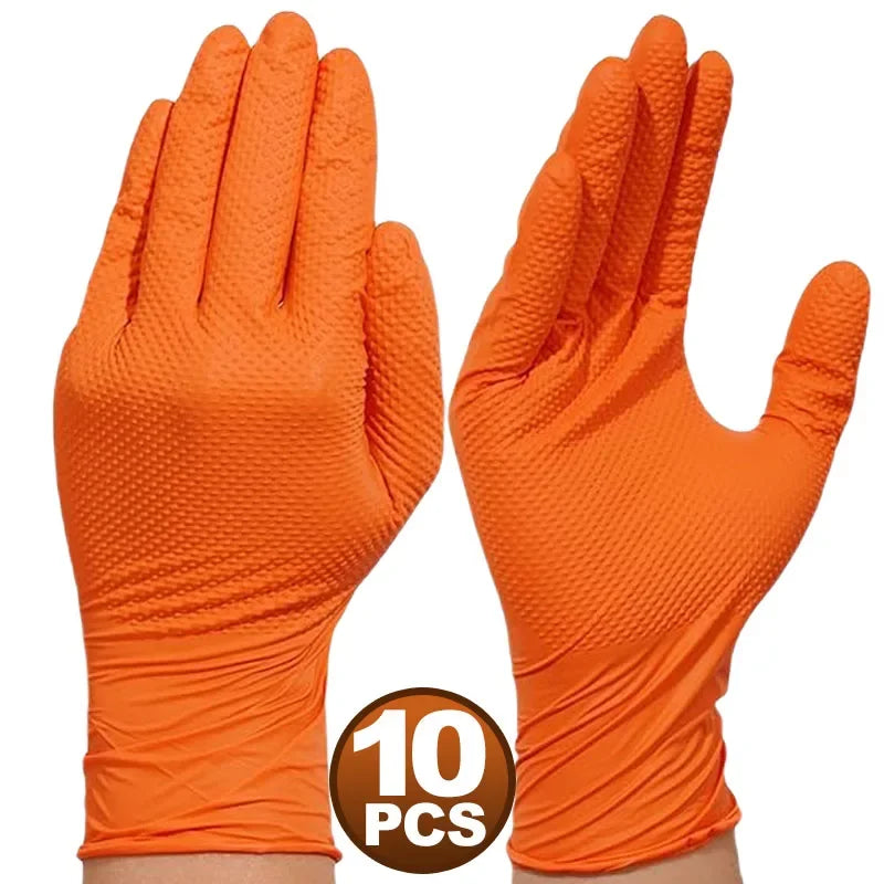 Nitril wegwerphandschoenen 8 mil oranje diamond grip