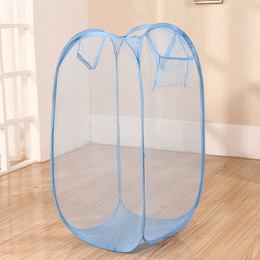 Wasmand opvouwbaar mesh 40x40x70 cm katoen
