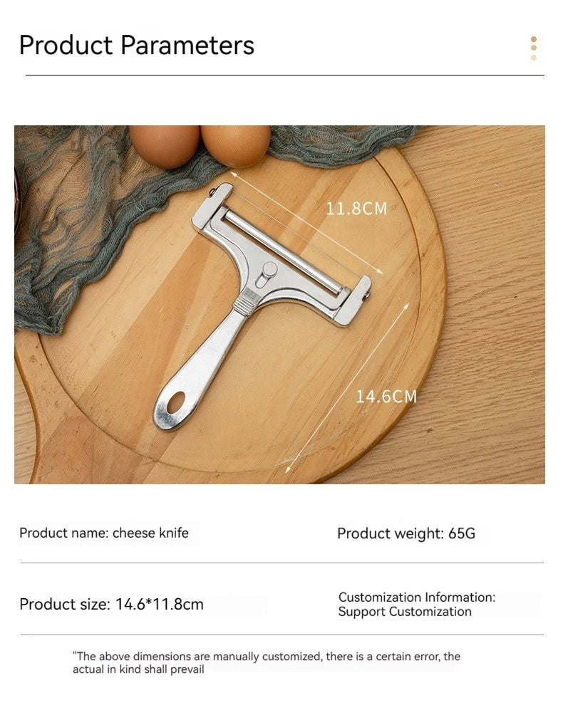 Kaas- en botersnijder van roestvrij staal, uitschuifbaar
