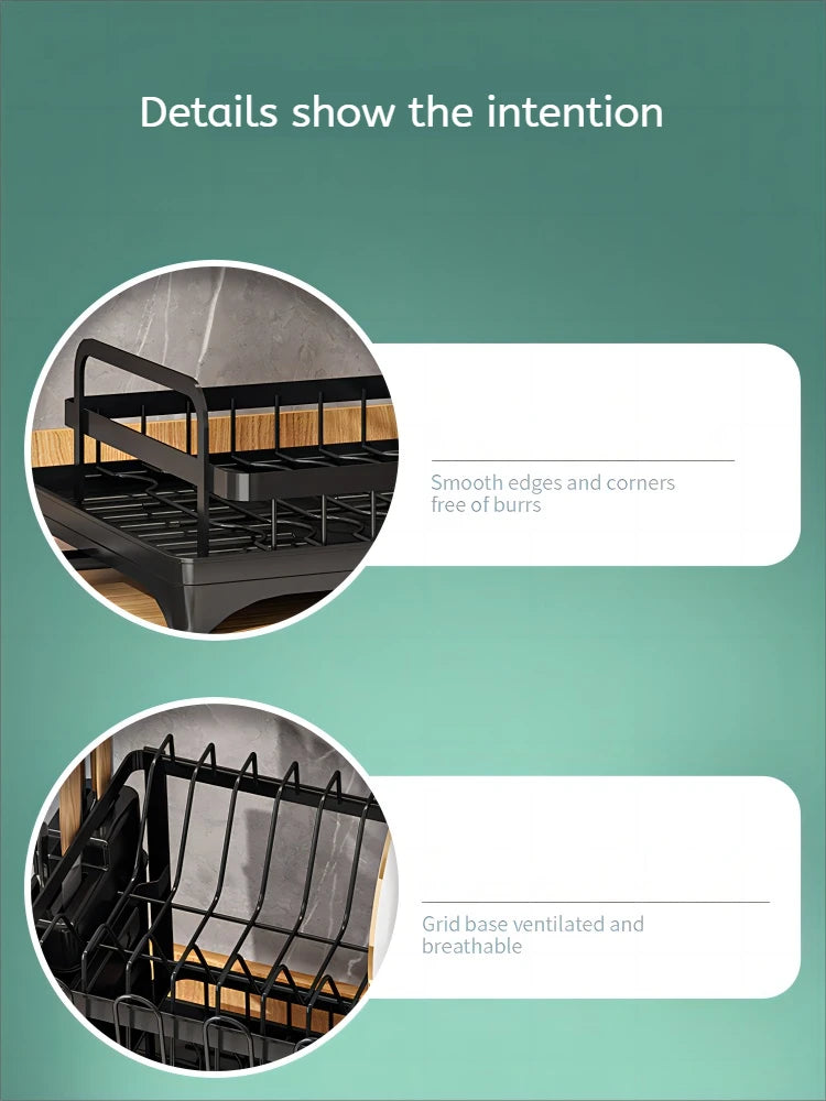 2-Tier Dish Drying Rack with Drainer