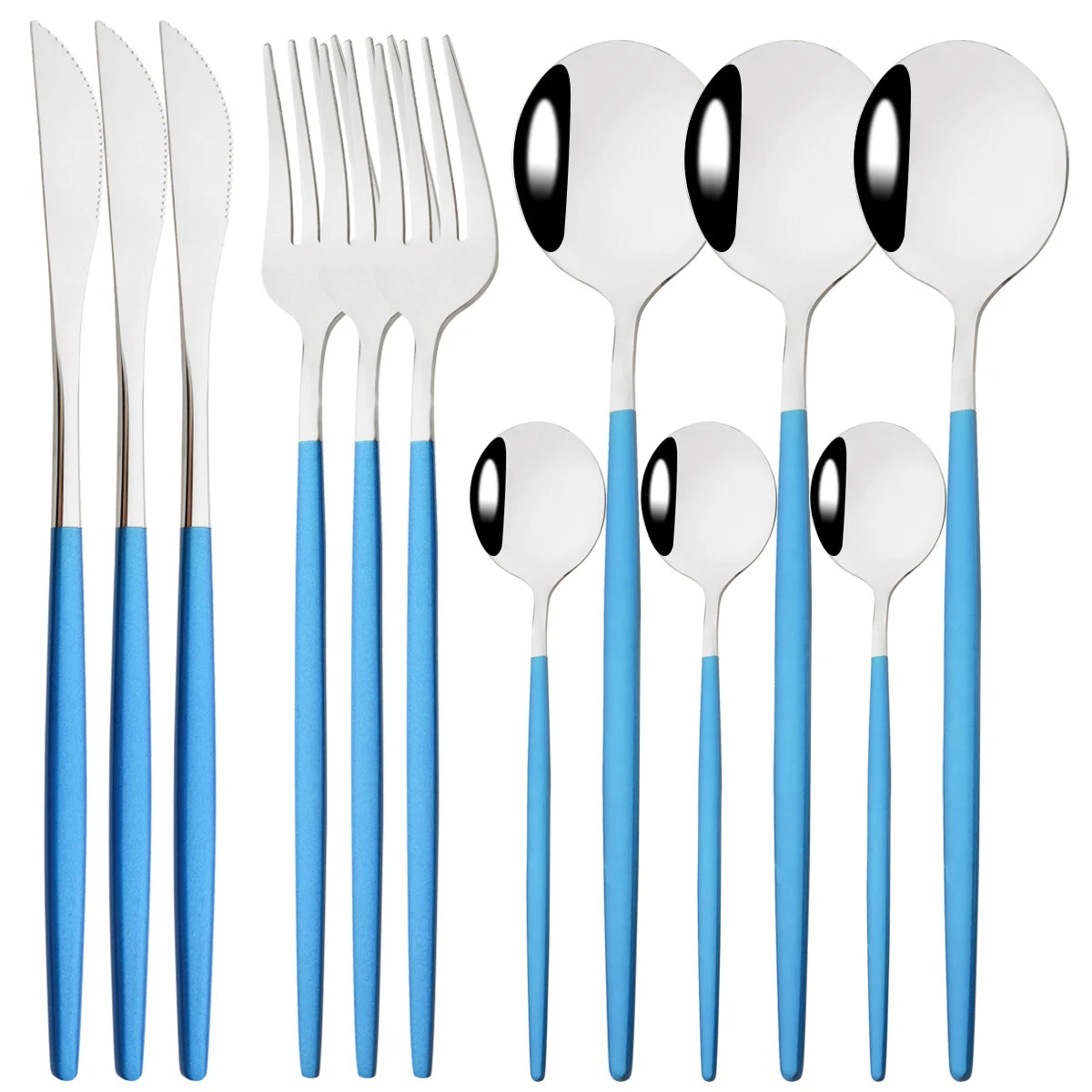 HELOTIC 12-delige Bestekset Zwart Goud Roestvrij Staal