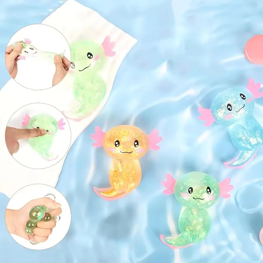 Knijpspeelgoed axolotl 4 stuks willekeurig