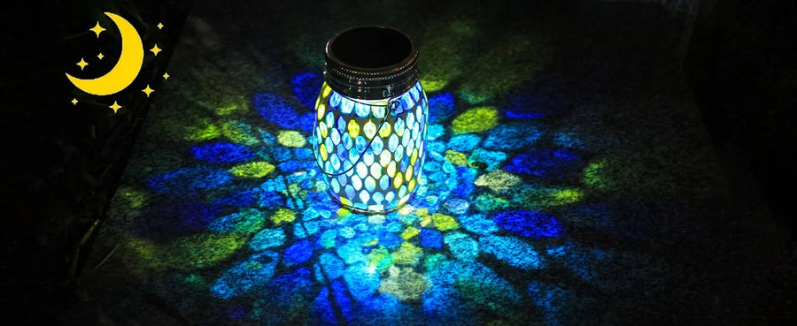 Solar hanglantaarn mozaïek glas