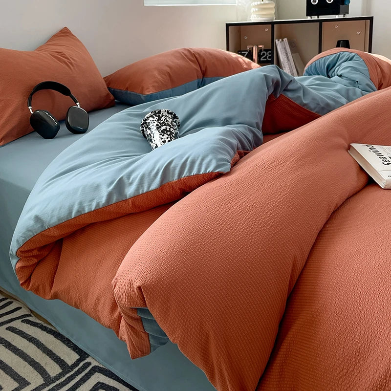 Dekbedovertrekset microfiber 3-delig met rits