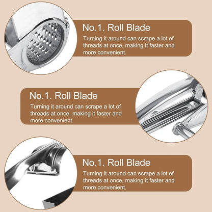 Kaasrasp van roestvrij staal met opvangbak, draaibaar