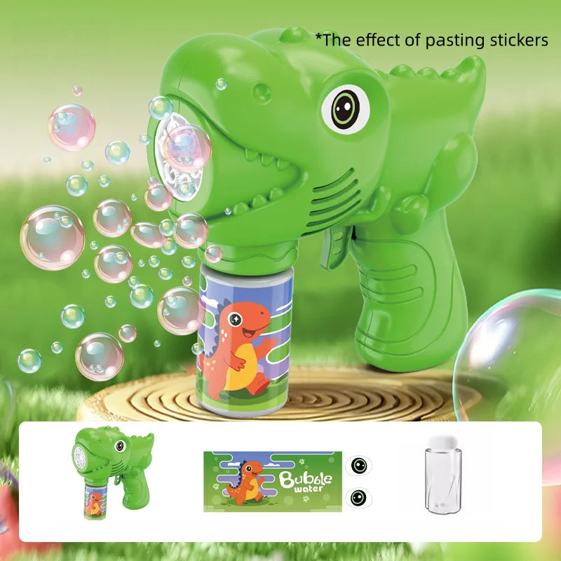 Dinosaur Bubble Machine with Light and 6 Holes – Portable for Outdoor Use