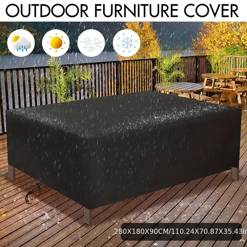 Tuinmeubelhoes 210D Oxford zwart-zilver