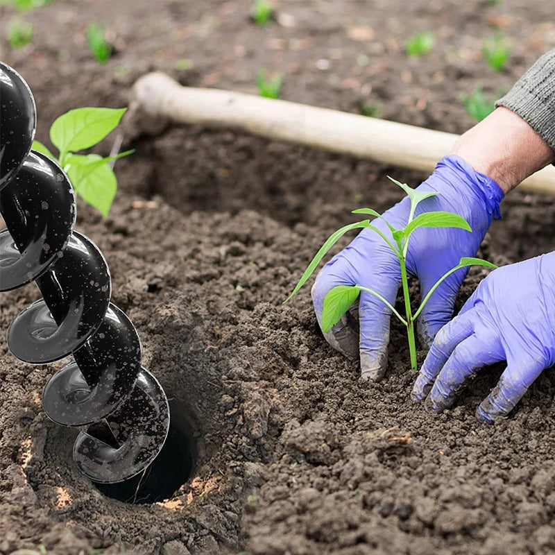 Tuinboor set 9 maten spiraal zwart