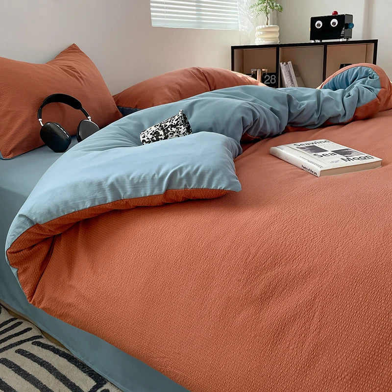 Dekbedovertrekset microfiber 3-delig met rits