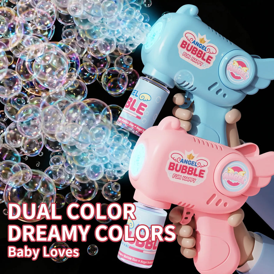 Dinosaur Bubble Machine with Light and 6 Holes – Portable for Outdoor Use