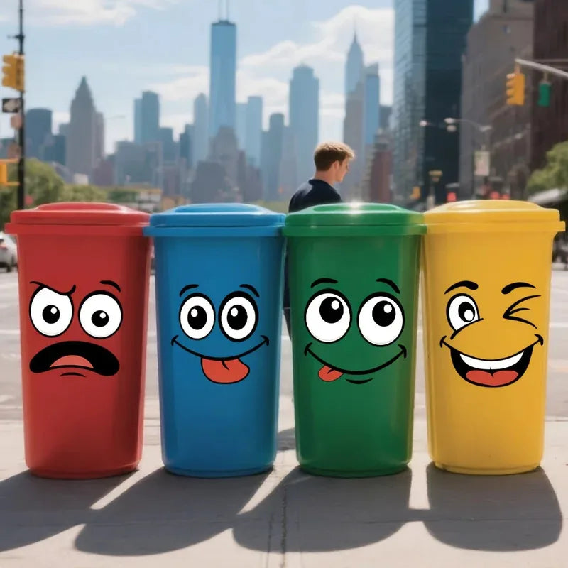 4 Glanzende Zelfklevende Cartoon Stickers