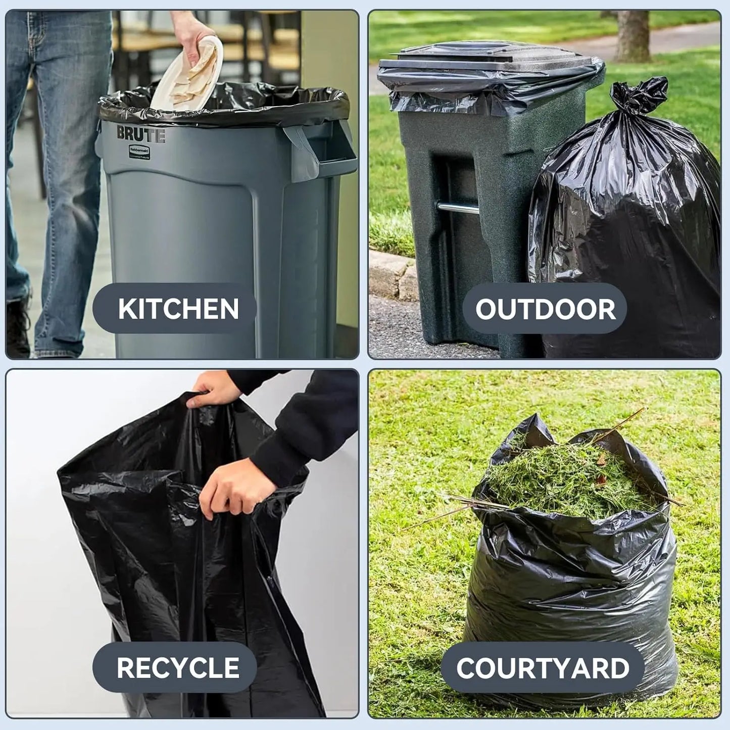 Huismerk Vuilniszakken Extra Groot Zwart voor Zwaar Gebruik