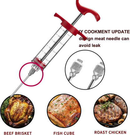Vlees Marinade Injector Set met 3 RVS Naalden