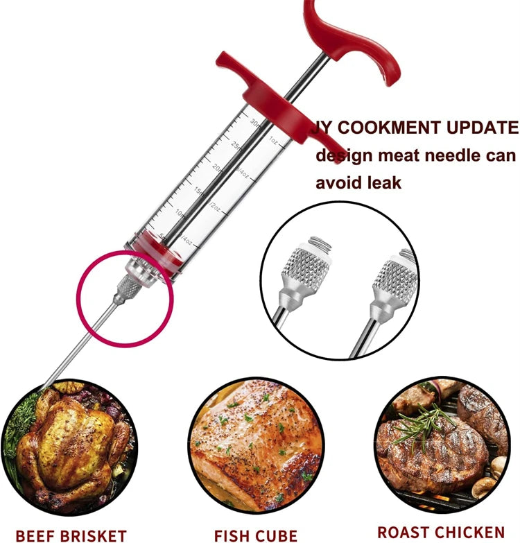 Vlees marinade injector 3 rvs naalden
