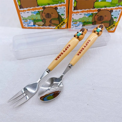 Capybara Bestekset Vork en Lepel Roestvrij Staal