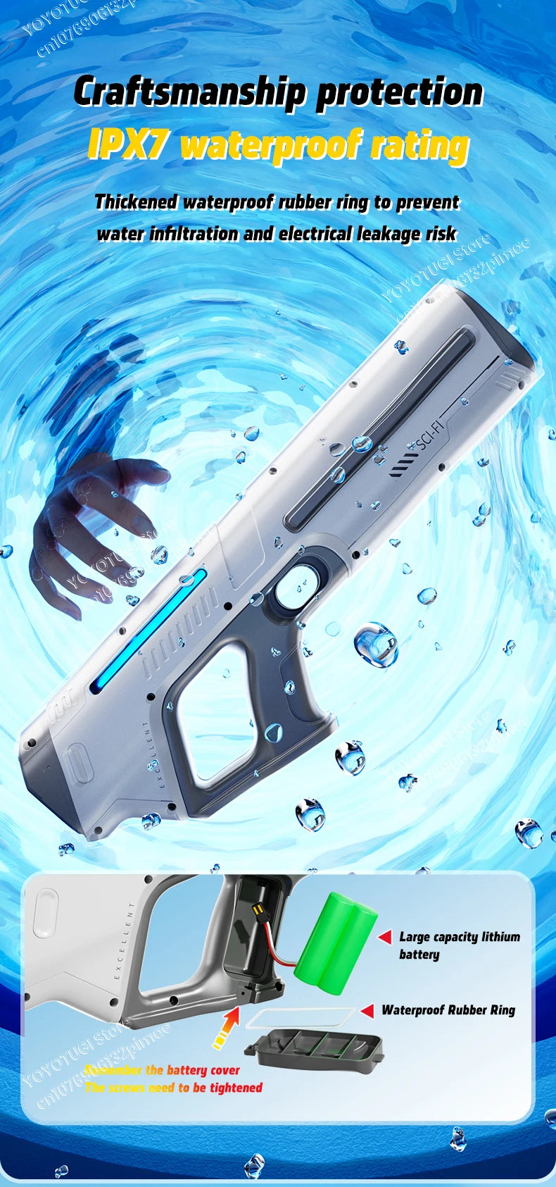 Fully Automatic Electric Water Gun with Large Capacity