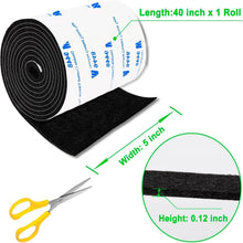 Zelfklevende viltstrips voor meubels, snijdbaar op rol, zwart, voorkomt krassen en reduceert geluid