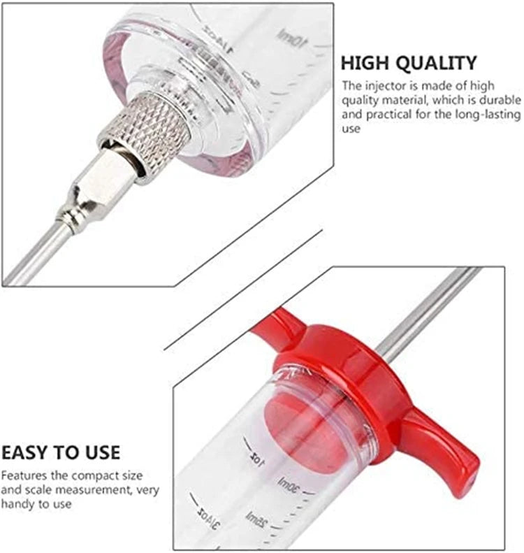Vlees marinade injector 3 rvs naalden