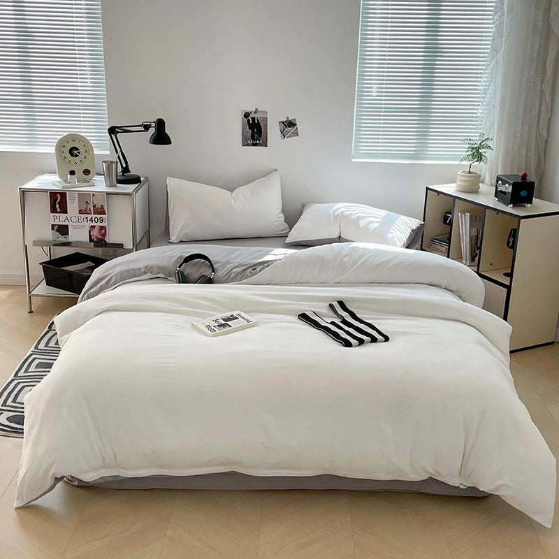 Dekbedovertrekset microfiber 3-delig met rits