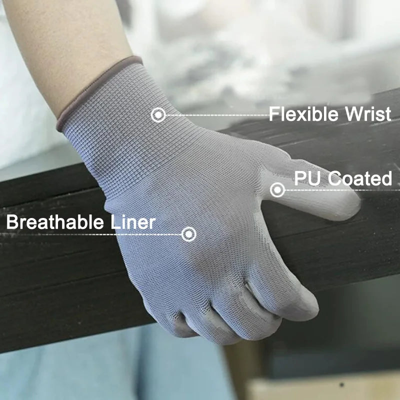 Werkhandschoenen PU-coating 12 paar