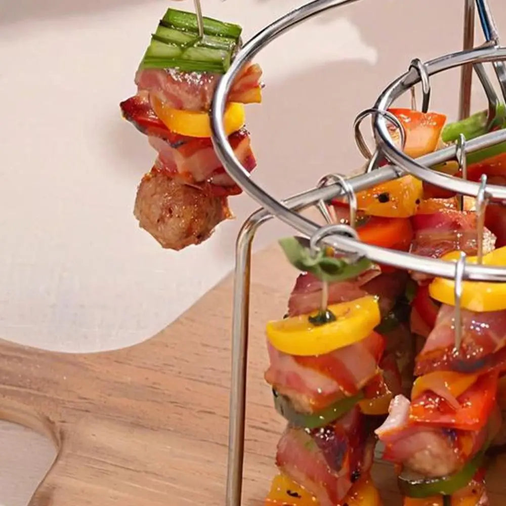 Airfryer spiesjesrek rond roestvrij staal