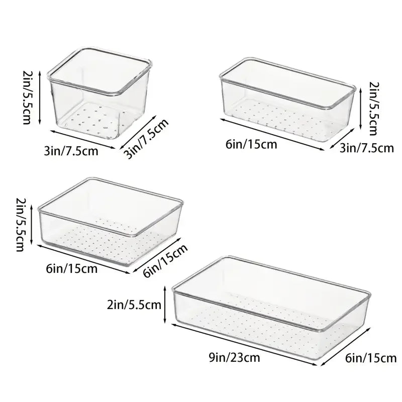 Lade-organizer set 10-delig transparant