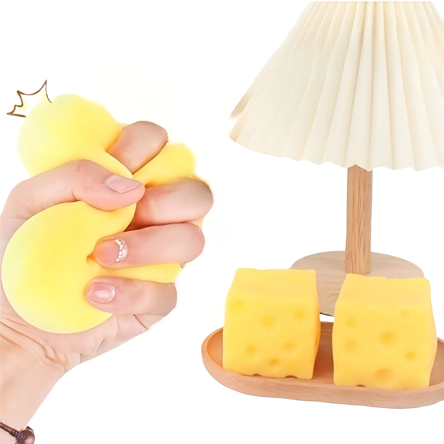 Squishy kaasblokje stressverlichting