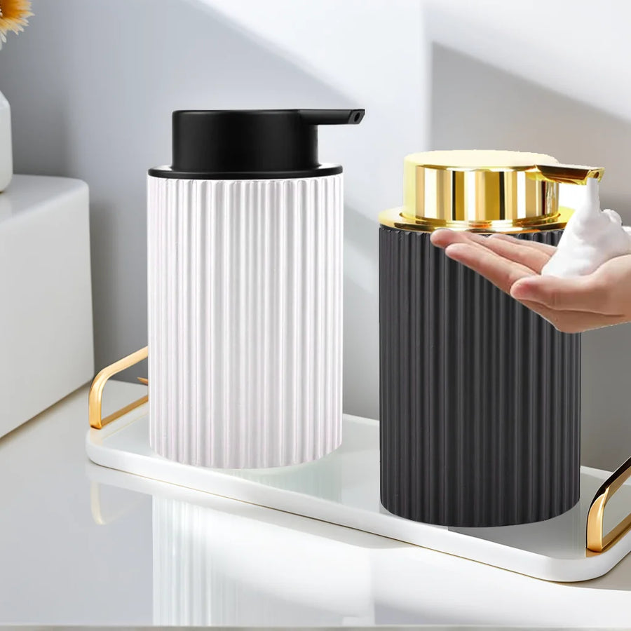Schuimzeepdispenser kunststof wit zwart
