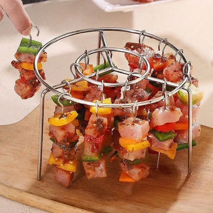 Airfryer spiesjesrek rond roestvrij staal